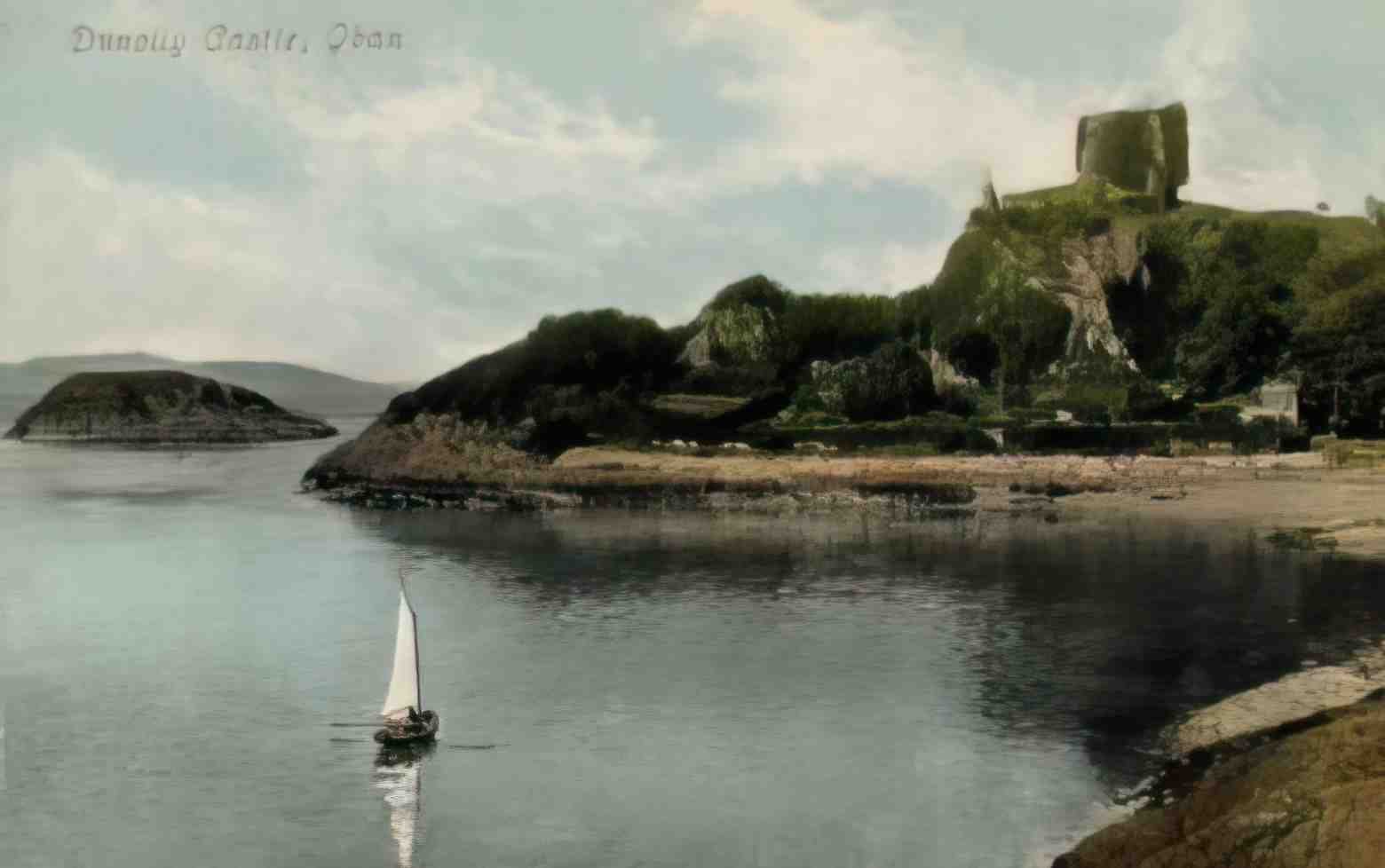 Argyllshire Oban Dunolly Castle Vintage A4 Photo Print