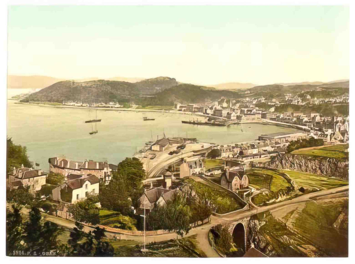 Argyllshire Oban General View Vintage A4 Photo Print