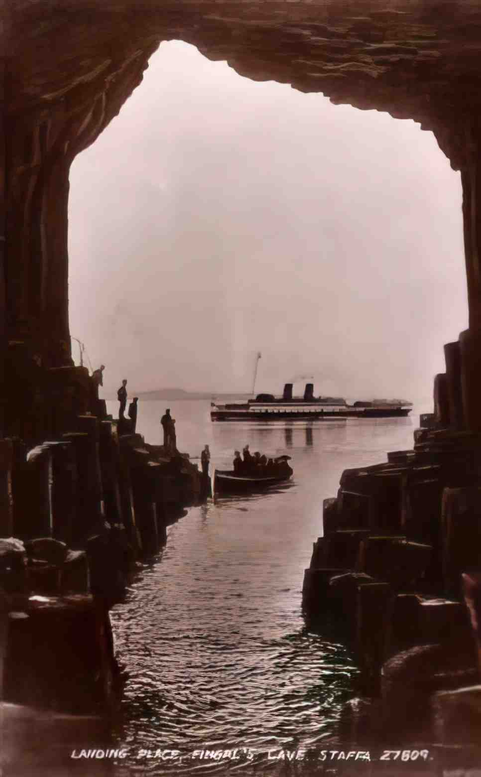 Argyllshire Staffa Fingals Cave Landing Place Vintage A4 Photo Print