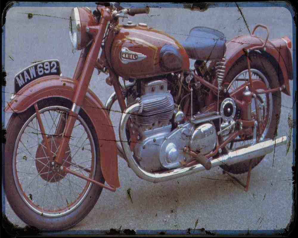 Ariel Square Four Motorbike Vintage Aged A4 Photo Print