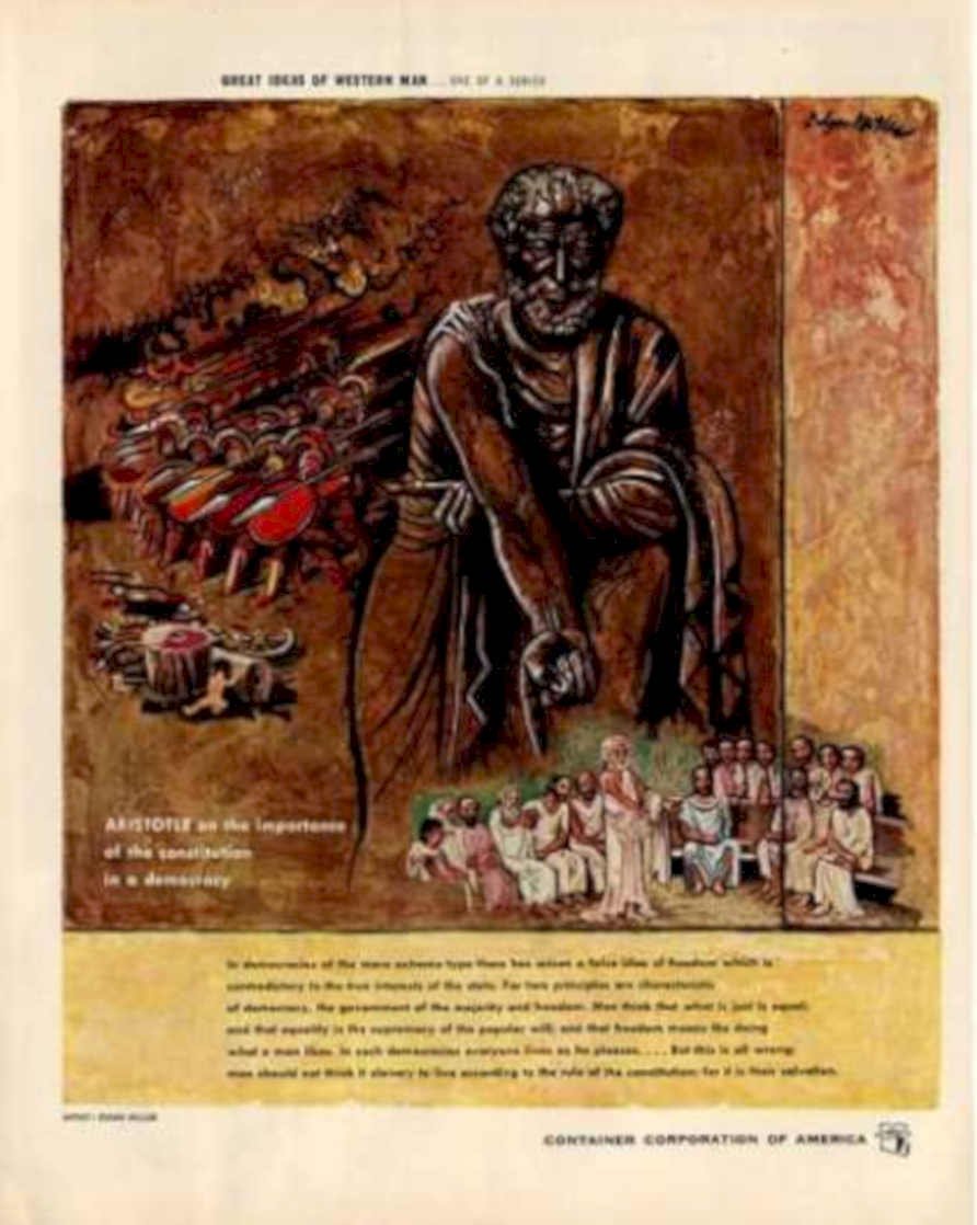 Aristotle Constitution Democracy Vintage Retro Advert Ads A4 Photo Print
