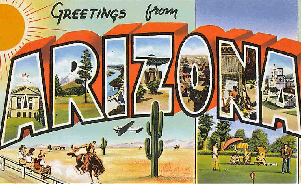 Arizona Luggage Label Vintage A4 Photo Print