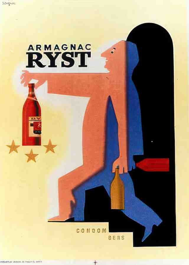 Armagnac Ryst by Savignac Vintage Advert A4 Photo Print