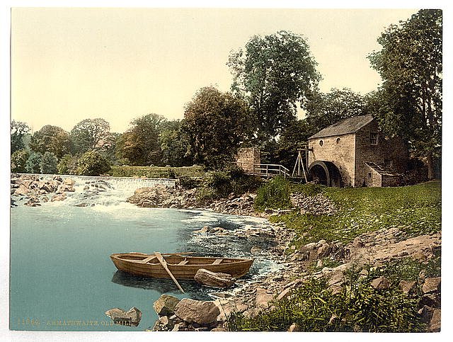 Armathwaite old mill Lake District Vintage A4 Photo Print