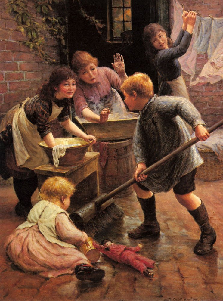 Armitage Thomas Liddall Washing Day Art A4 Photo Print