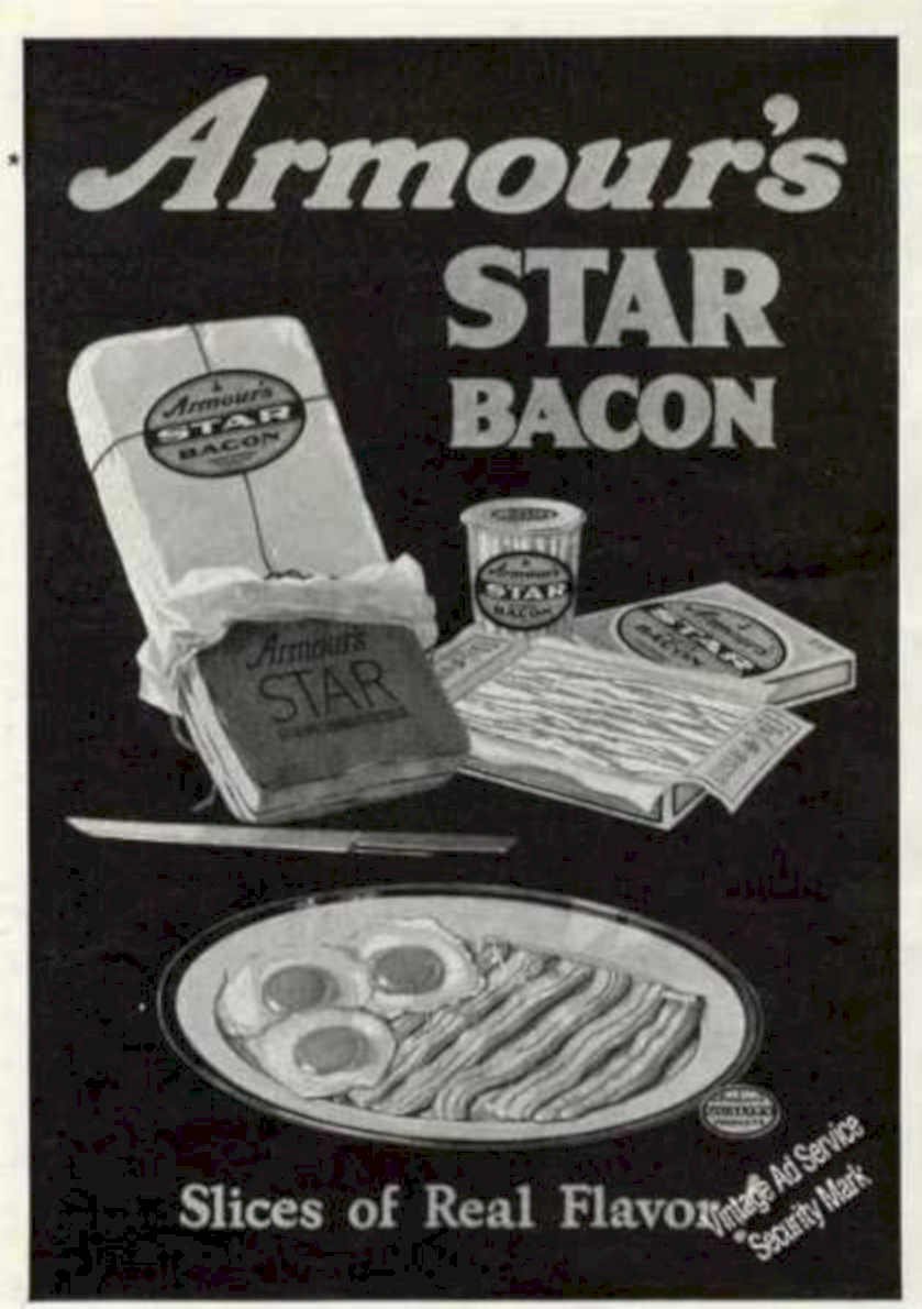 Armours Star Bacon Vintage Retro Advert Ads A4 Photo Print