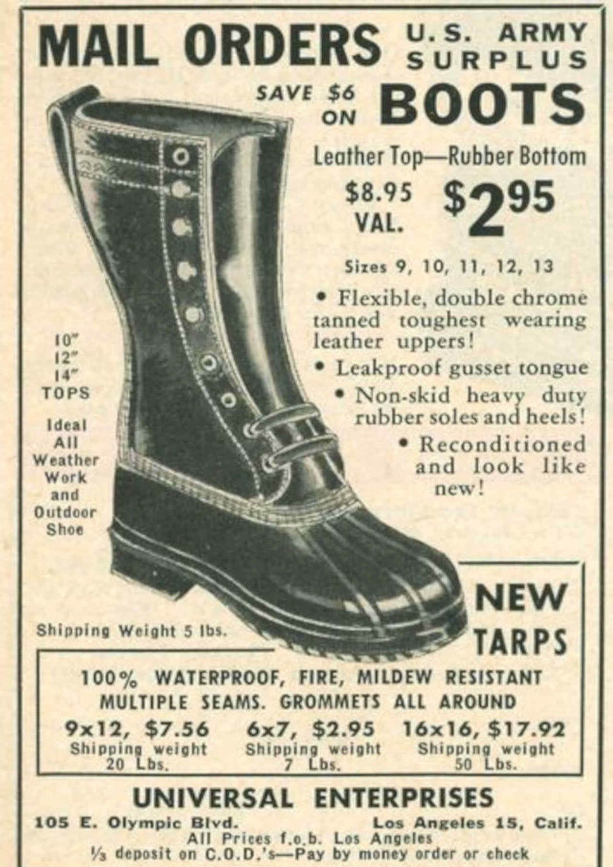 Army Boots Sale Vintage Retro Advert Poster A4 Photo Print