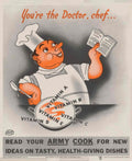 Army Cook Book American World War II Advert Poster