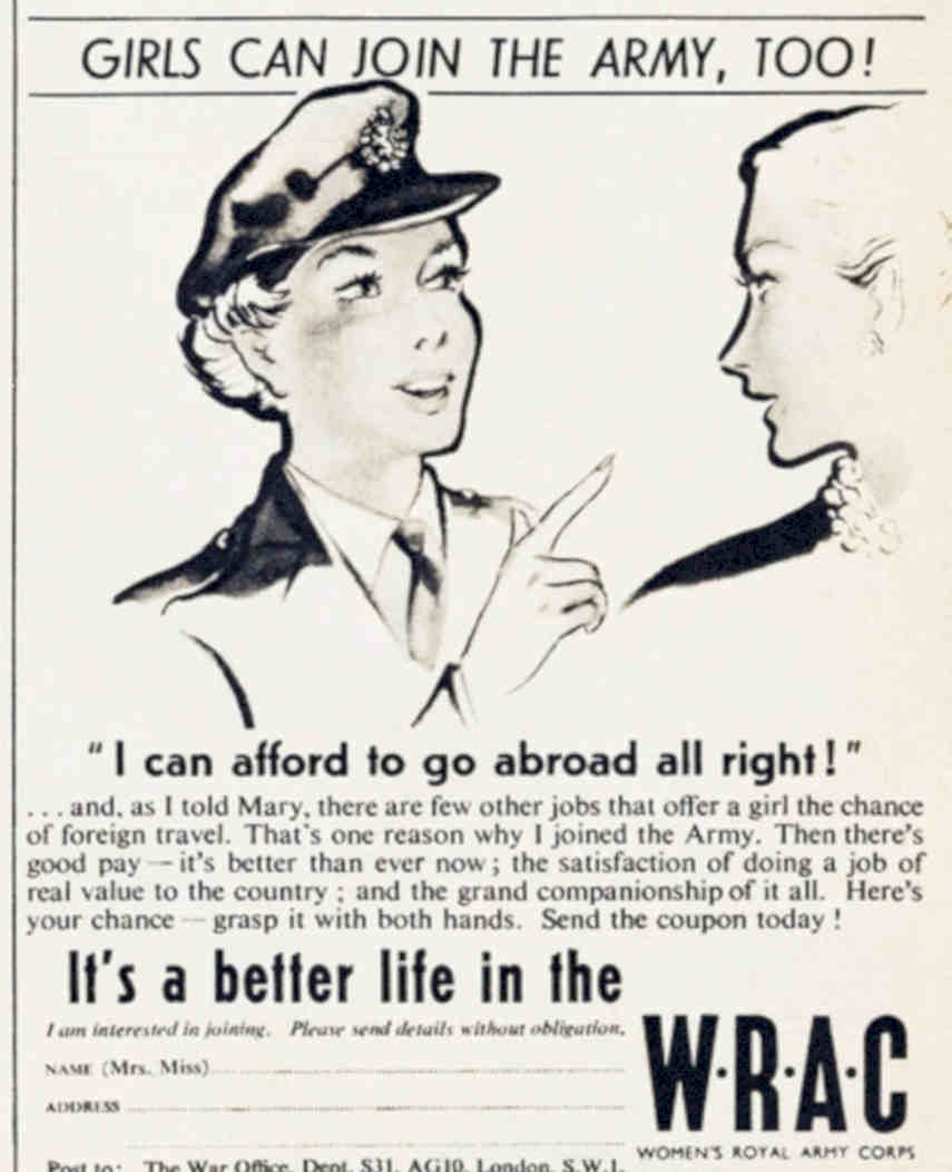 Army Girls Wrc Vintage Retro Advert Poster A4 Photo Print