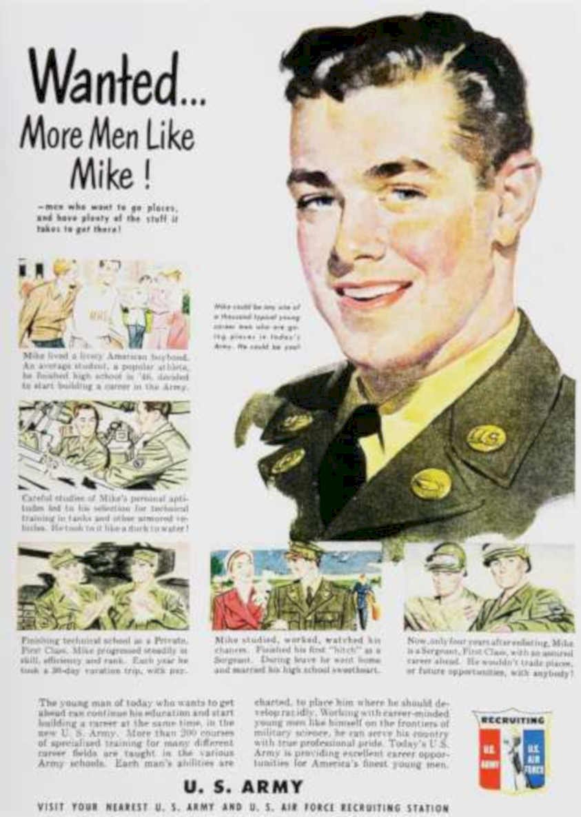 Army Men Mike Vintage Retro Advert Ads A4 Photo Print