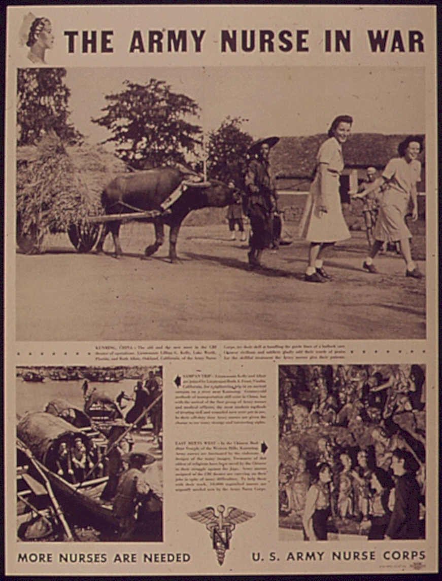 Army Nurses China Vintage Retro Advert Poster A4 Photo Print