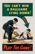 Army Officer Baseball American World War II Advert Poster