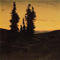 Arnold Bocklin fir trees at sunset Art A4 Photo Print