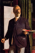 Arnold Bocklin self portrait in studio 1893 Art A4 Photo Print