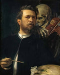 Arnold Bocklin self portrait with death as a fiddler 1872 Art A4 Photo Print