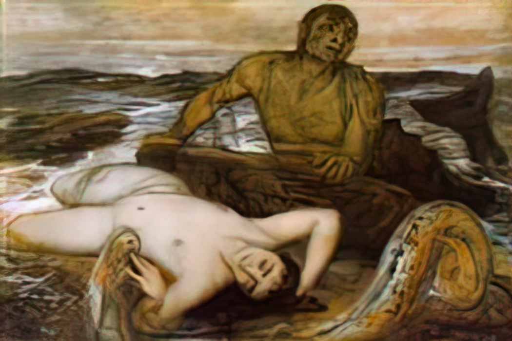 Arnold Bocklin triton and nereid 1877 Art A4 Photo Print