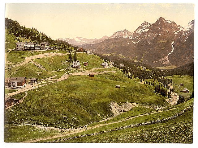 Arosa general view I Grisons Vintage A4 Photo Print