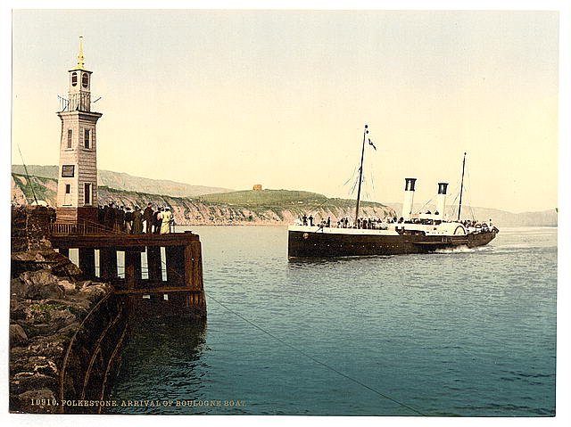 Arrival of Boulogne boat Folkestone Vintage A4 Photo Print