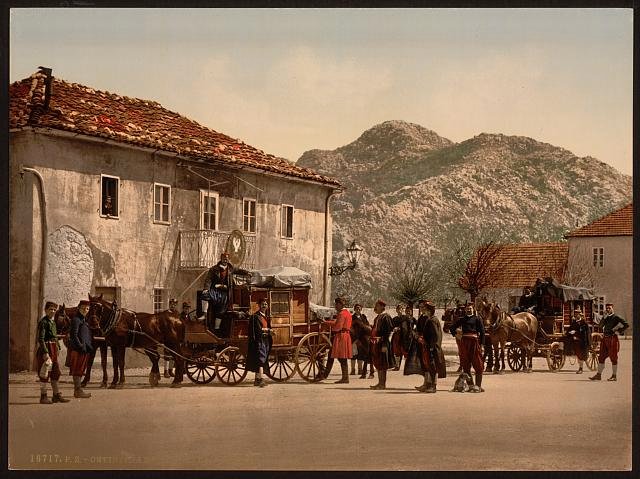 Arrival of the post Cetinje Vintage A4 Photo Print