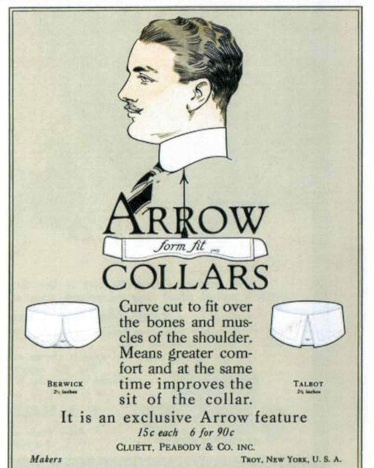 Arrow Form Collars Vintage Retro Advert Poster A4 Photo Print