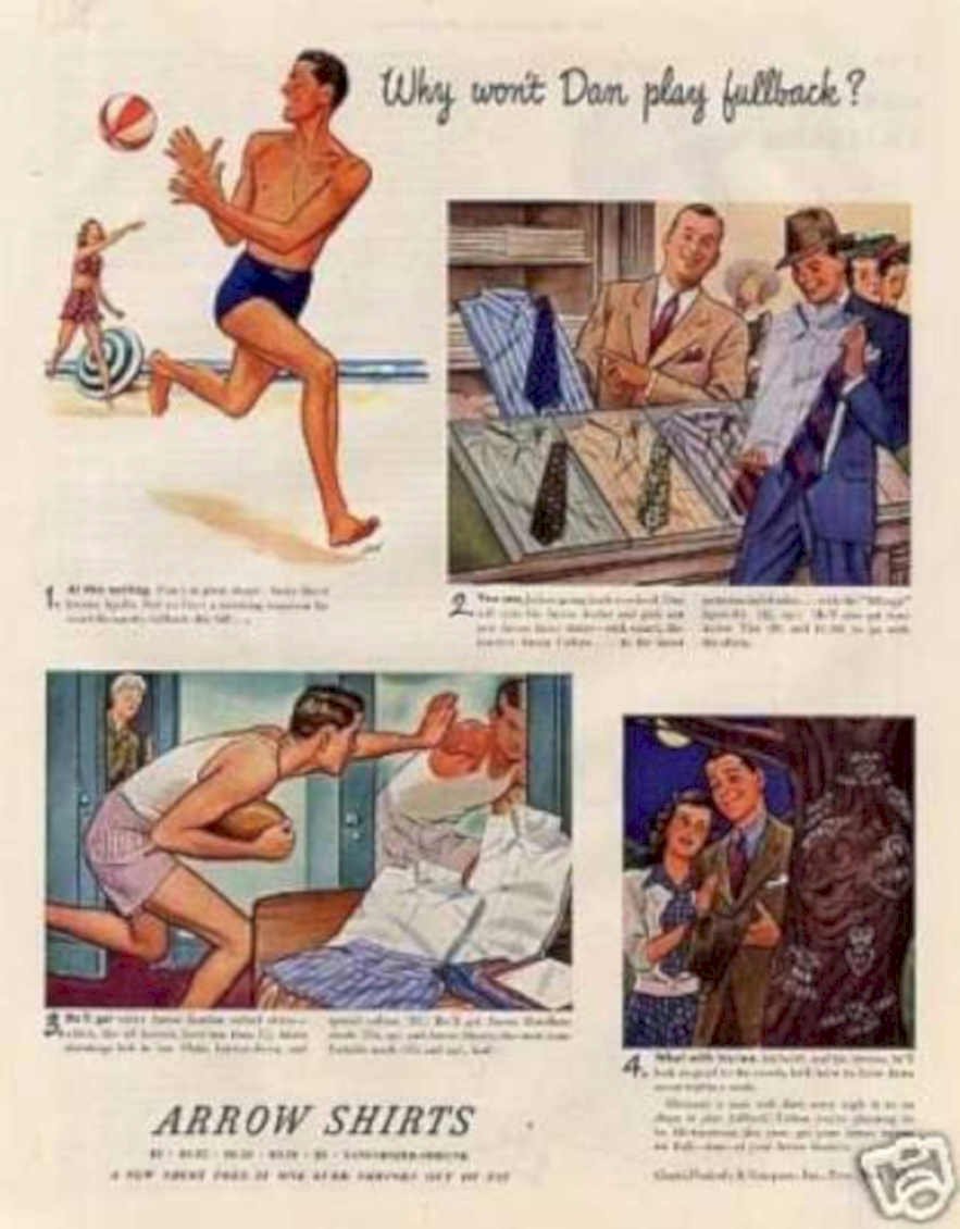 Arrow Shirts Beach Vintage Retro Advert Ads A4 Photo Print