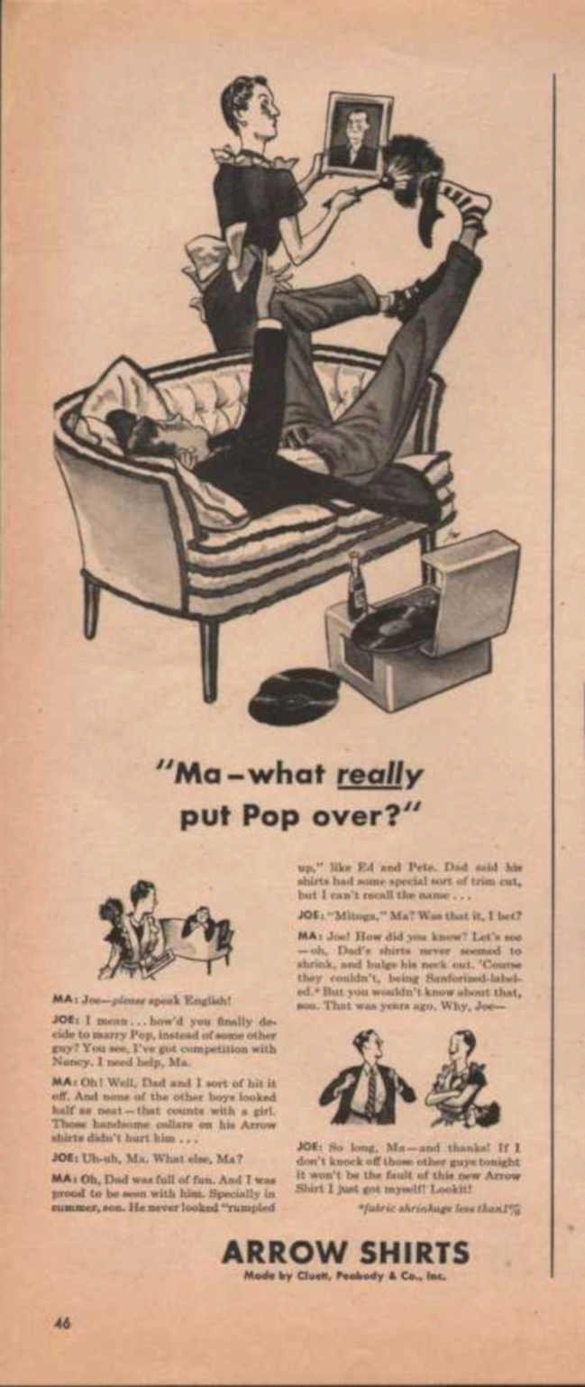 Arrow Shirts Men Vintage Retro Advert Ads A4 Photo Print