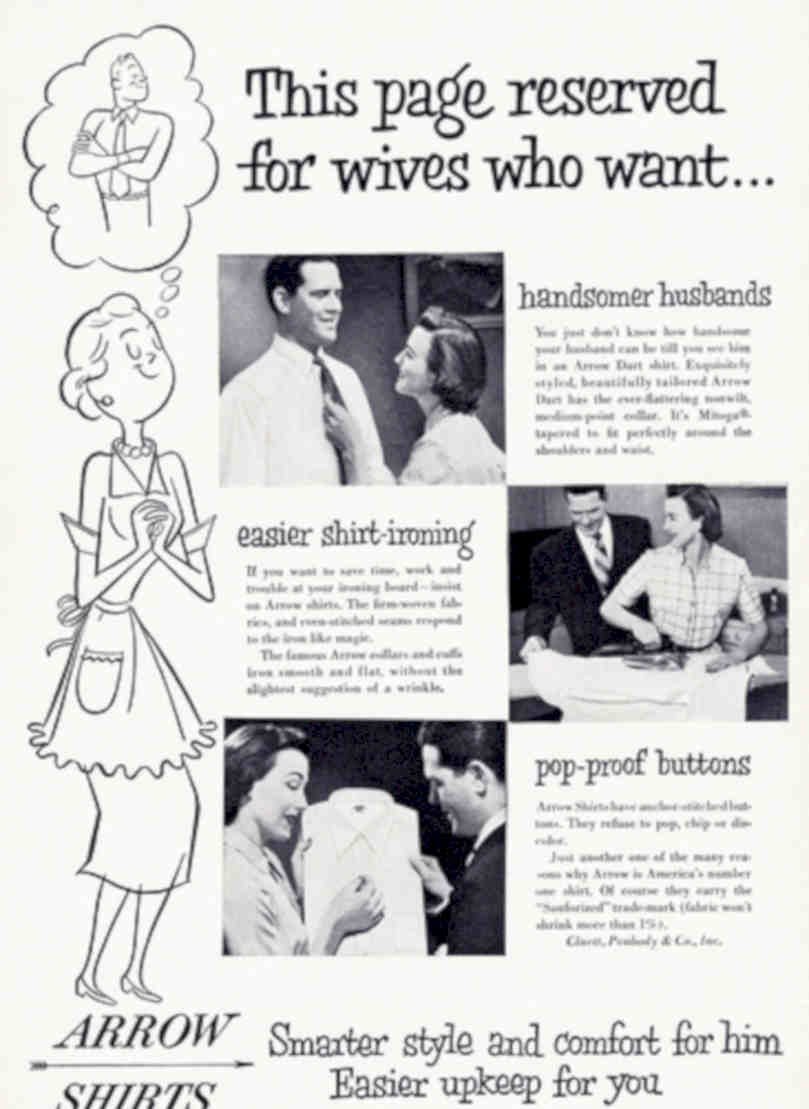 Arrow Shirts Wives Vintage Retro Advert Poster A4 Photo Print