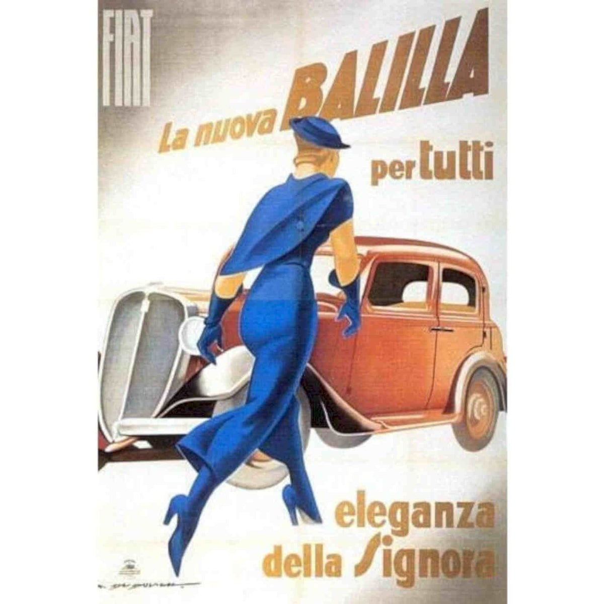 Art Deco Fiat Advertisement Artw Vintage Retro Advert Poster A4 Photo Print