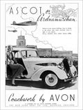 Art Deco Motor Advert Avon Coachwork 1936 Vintage Retro Advert Poster A4 Photo 