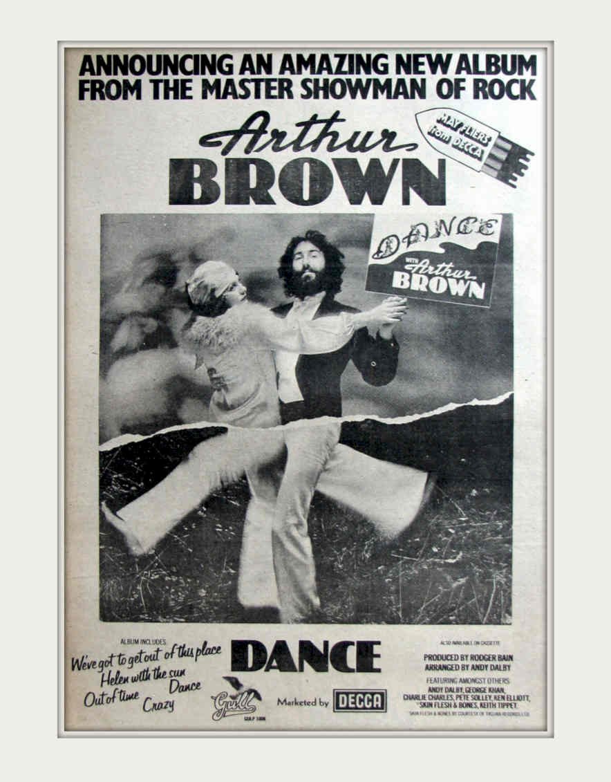 Arthur Brown Dance Vintage Retro Advert Poster A4 Photo Print