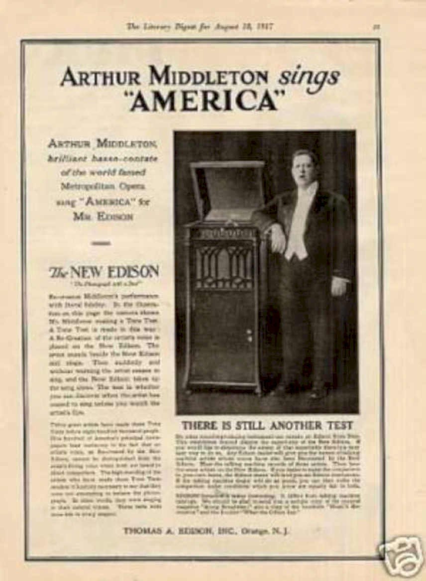 Arthur Middleton Phonograph Vintage Retro Advert Ads A4 Photo Print
