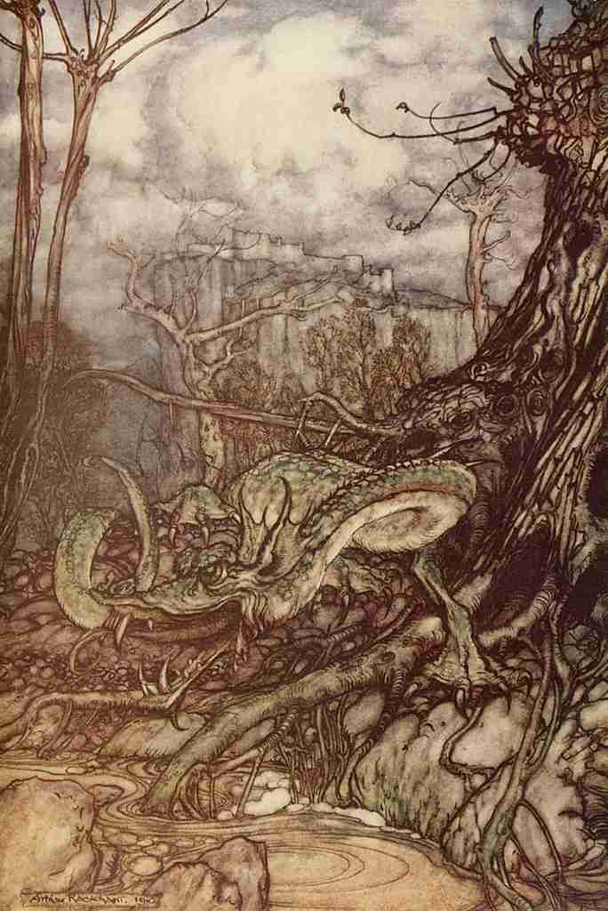 Arthur Rackhams 23 The Green Dragon A4 Photo Print