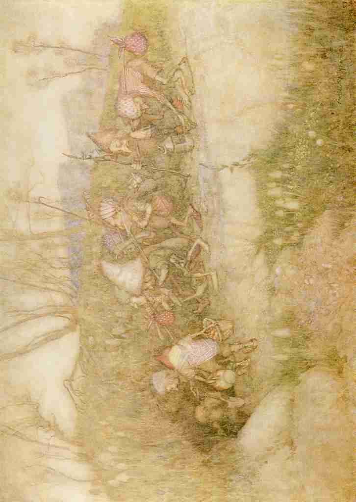 Arthur Rackhams 3 Seeks for Treasure A4 Photo Print