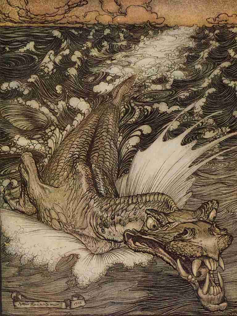 Arthur Rackhams 36 The Leviathan A4 Photo Print