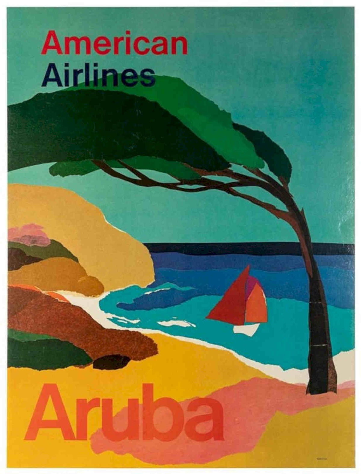 Aruba Travel Poster Vintage Retro Advert Poster A4 Photo Print