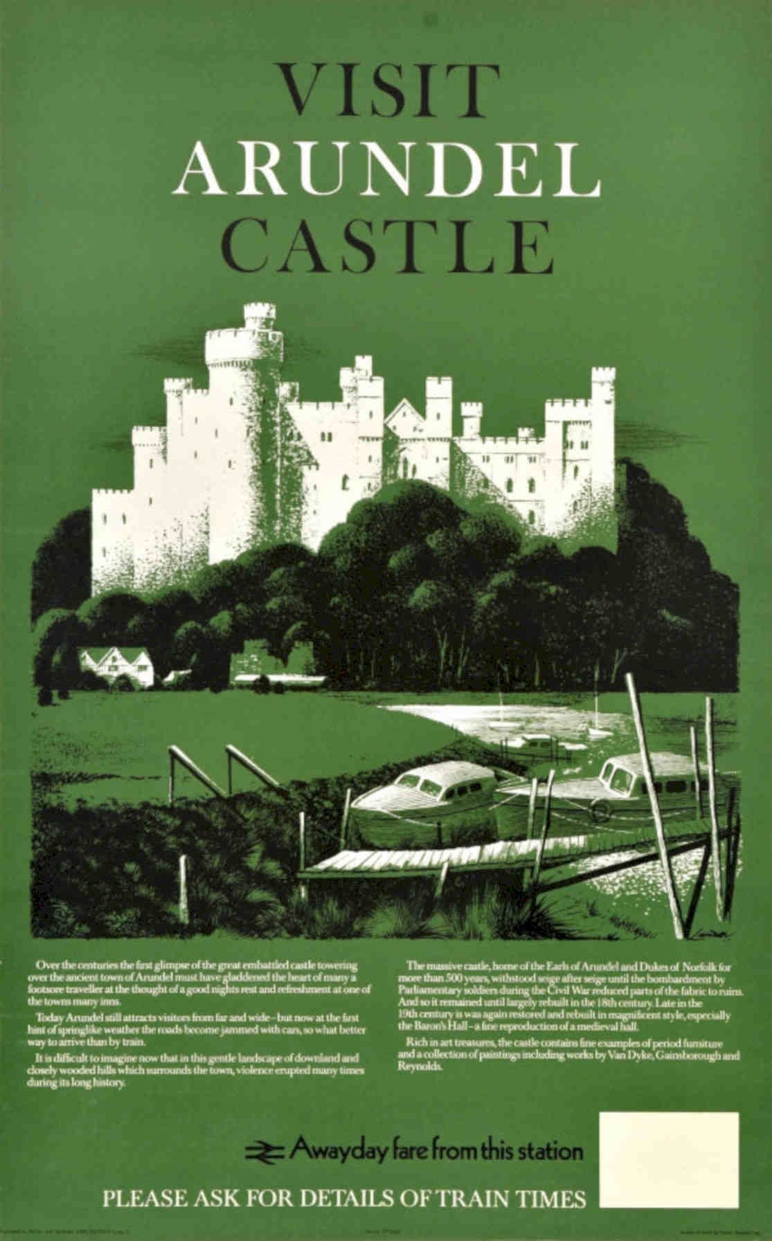 Arundel Castle Exterior Vintage Retro Advert Poster A4 Photo Print