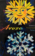 Arvosa Sun Snowflake Vintage Retro Advert Poster A4 Photo Print