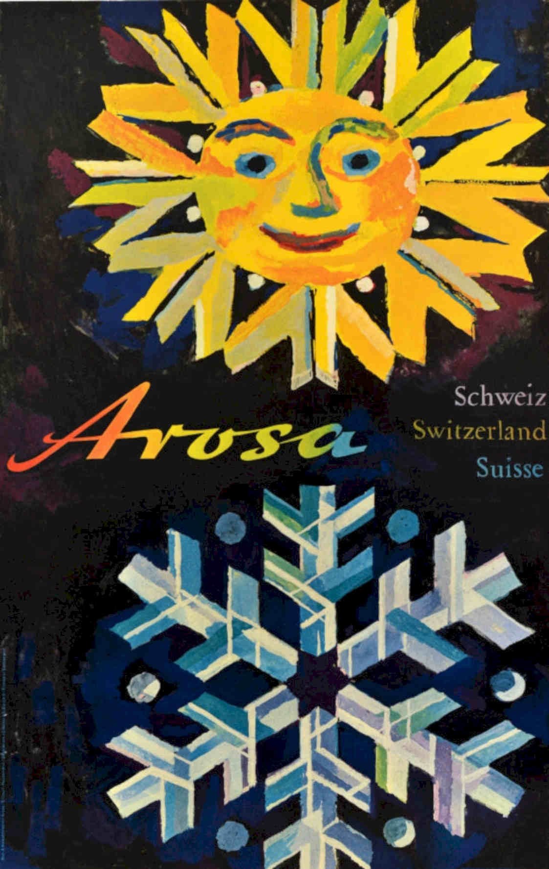 Arvosa Sun Snowflake Vintage Retro Advert Poster A4 Photo Print