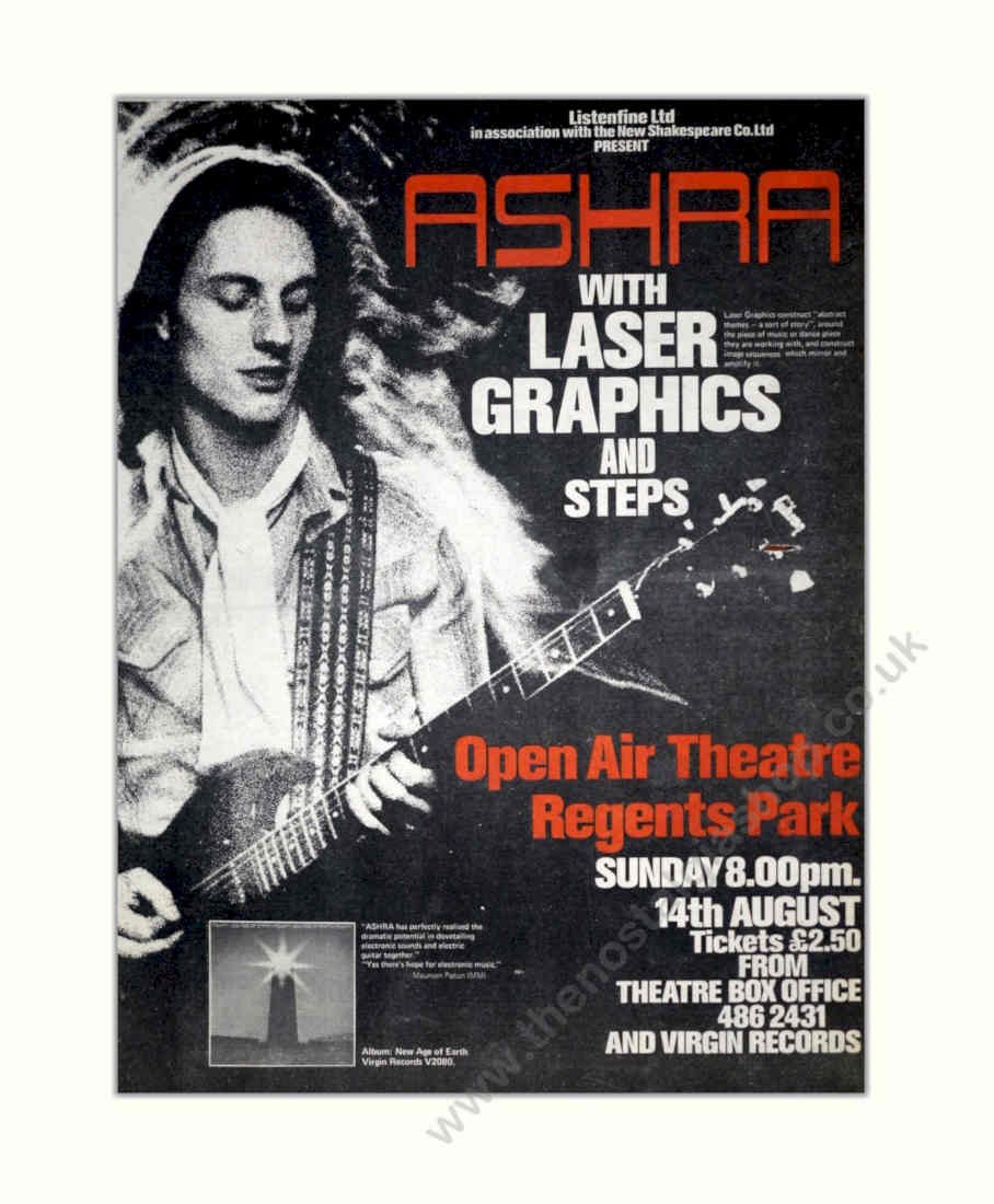 Ashra Concert Regents Vintage Retro Advert Poster A4 Photo Print