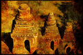 Asia Culture 076078 Birds eye View Of Three Pillars A4 Limited Edition Watercolour Print