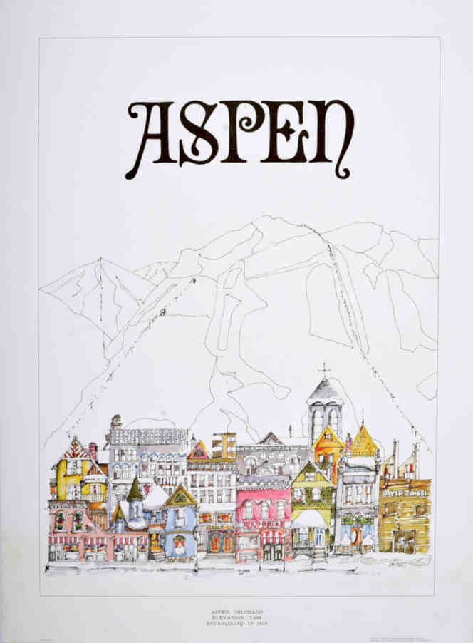 Aspen Main Street Vintage Retro Advert Poster A4 Photo Print