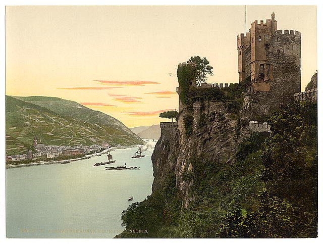 Assmannshausen and Rheinstein the Rhine Vintage A4 Photo Print