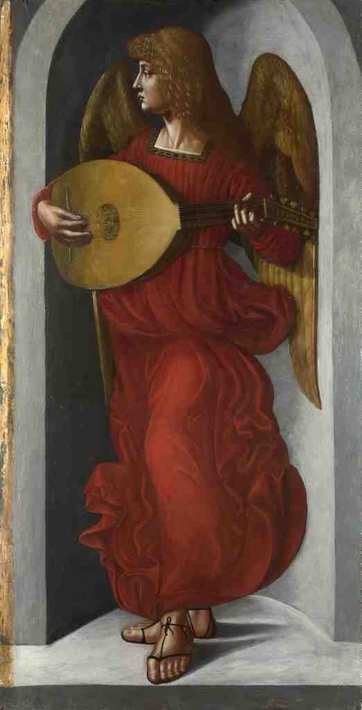 Associate of Leonardo da Vinci An Angel in Red with a Lute A4 Photo Print
