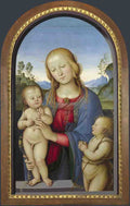 Associate of Pietro Perugino The Virgin and Child with Saint John A4 Photo Print
