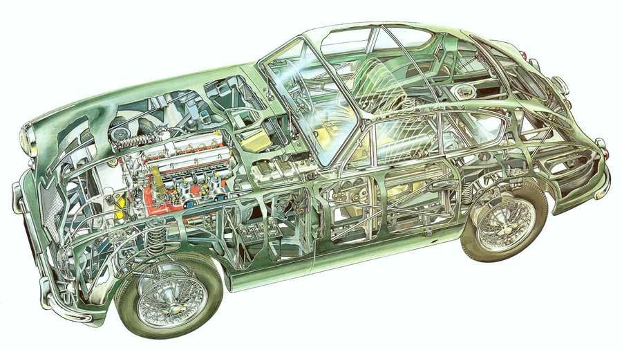 Aston Martin DB2 cutaway A4 Photo Print