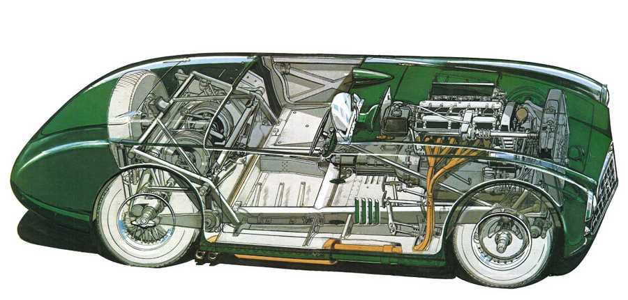 Aston Martin DB3 Spyder cutaway A4 Photo Print