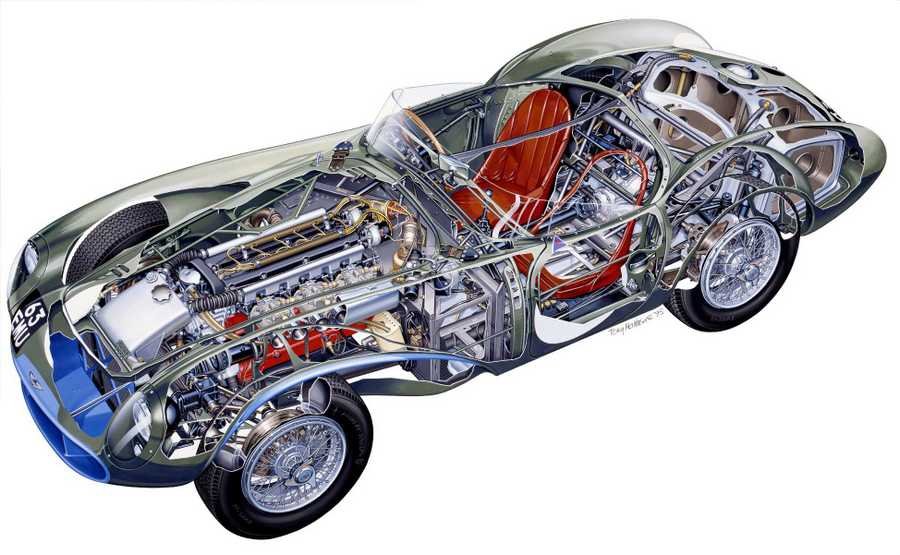Aston Martin DB3S cutaway A4 Photo Print