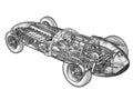Aston Martin DBR4 cutaway A4 Photo Print