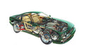 Aston Martin Virage cutaway A4 Photo Print
