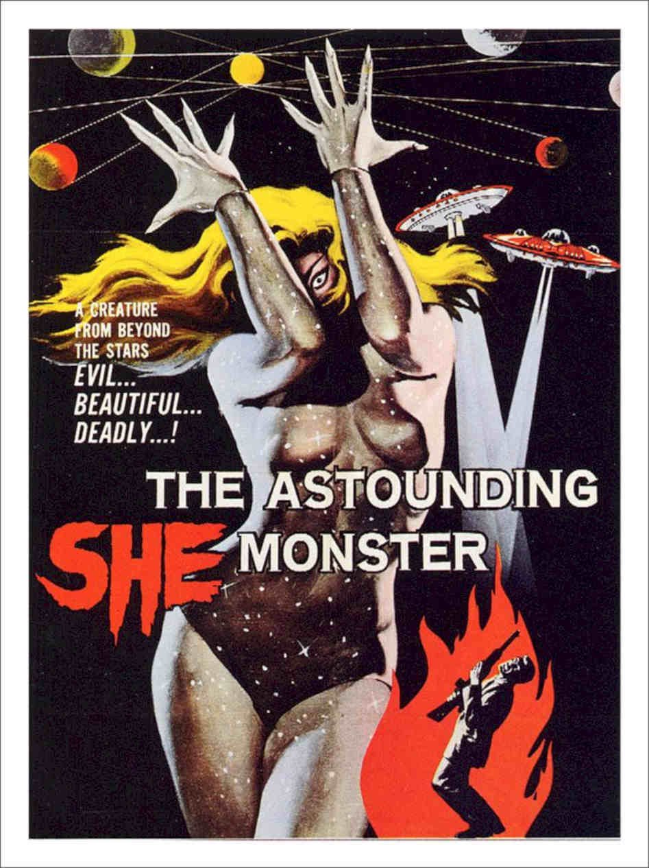 Astounding She Monster Sfi Fi Movie Poster 1957 Vintage Retro Advert Poster A4 